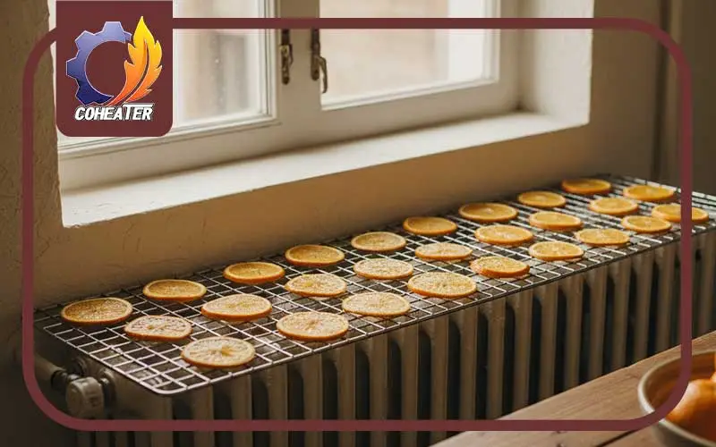 خشک کردن پرتقال روی بخاری